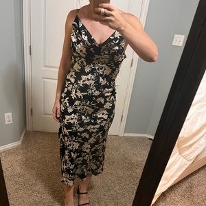 Black floral slip dress